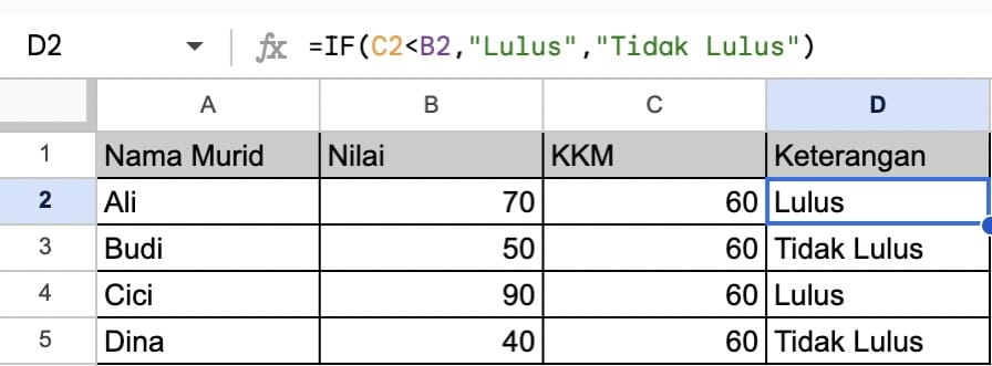 Rumus IF Excel
